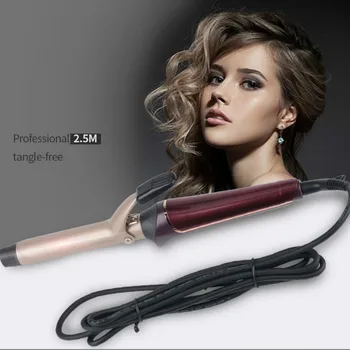 Professional Magic Tourmaline Ceramic 25mm hair curler roller curling iron LCD Display Hair styling Tool+heating resistant glove