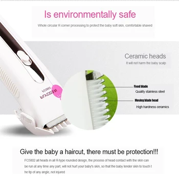 FLYCO professional Rechargeable Hair Clipper Hair Trimmers for baby Professional Haircut barbeador Machine for Baby Mute FC5802