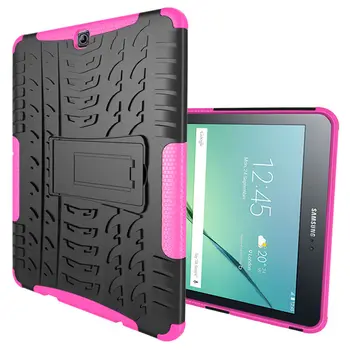 Tire Style Tough Rugged Dual Layer Hybrid Hard Stand Duty Armor Tablet Case For Samsung Galaxy Tab S2 9.7 T810 T815 cover