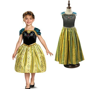 4-8Years Little Girls Princess Party Dress Halloween Fantasia Vestidos Fever Elsa Cosplay Costume Kids Clothes