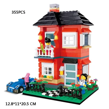 City Street view fashion house Double deck luxury villa sport car building block lover Family bricks figures com.Withlego toys