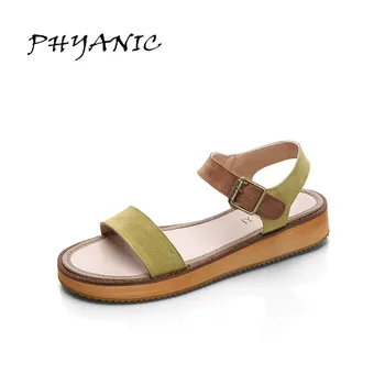 PHYANIC Women Sandals 2017 New Simple New Summer Style Girl's Shoes Buckle Flat with Fashion Women's Shoes PHY3389