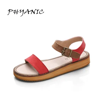 PHYANIC Women Sandals 2017 New Simple New Summer Style Girl's Shoes Buckle Flat with Fashion Women's Shoes PHY3389