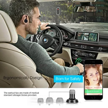 Remax RB-T11 2in1 Mini Bluetooth Headphone USB Car Charger Dock Wireless Car Headset Bluetooth Earphone for iPhone 7 6S Android