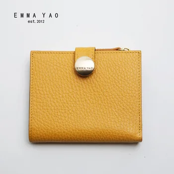 EMMA YAO genuine leather wallet female fashion wallet card holder brand womens purse