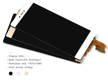 For Huawei P8 LCD Display With Touch Screen Digitizer Assembly Replacement Parts Black / White/gold
