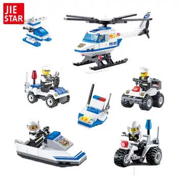 JIE-STAR 1 set of urban police series children's toys high-quality aircraft building blocks interesting gifts 2027 No Box