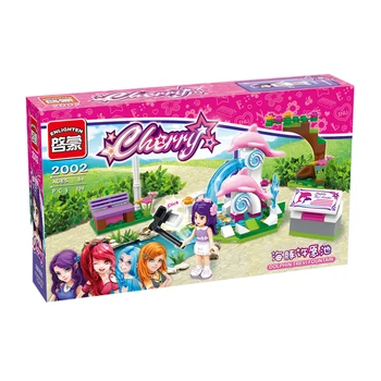 2017 ENLIGHTEN 2002 Cherry Dolphin Trevi Fountain Girl Friends Lepin Building Bricks Compatible Toys For Children Birthday Gift