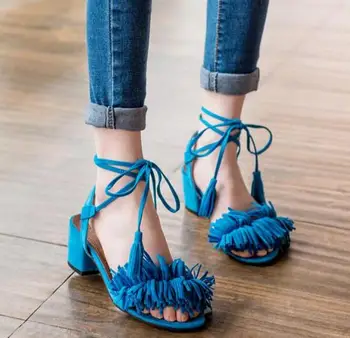 WZV 2017 design Gladiator High Heel Sandals Lady Sexy Tassel Sandals Shoes Women Strappy Open Toe Summer Dress Party Shoes Q33