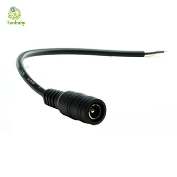 Tanbaby 5pcs/lot 5.5 X 2.1mm 12V Male and Female DC Cable Connector Adapter with Pigtail for CCTV Security Camamer strip light
