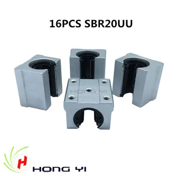 Price! 16 pcs SBR20UU Linear Bearing 20mm Open Linear Bearing Slide block, 20mm CNC Router linear slide