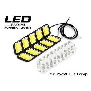 2x Car Flexible LED Daytime Running Lights Turn Signal Auto DRL COB Driving Fog Lamp Car Light Source For Honda Toyota Nissan