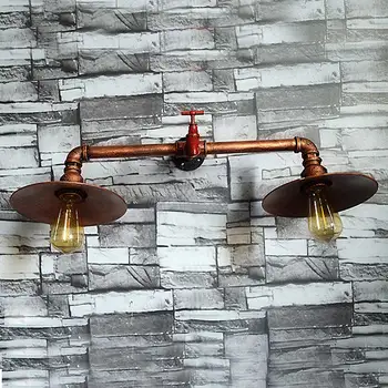 Retro Iron Industrial Water Pipe Vintage Loft Wall Lamp Sconce Creative Beside Lamps E27 Edison Home Light Fixture