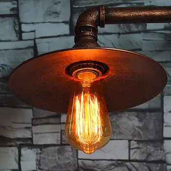 Retro Iron Industrial Water Pipe Vintage Loft Wall Lamp Sconce Creative Beside Lamps E27 Edison Home Light Fixture
