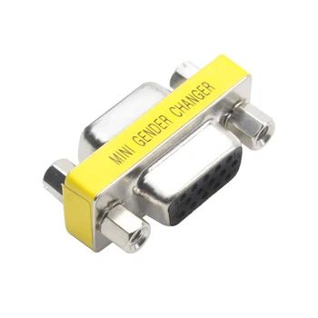 2pcs 15 Pin HD VGA/SVGA Female to Female Gender Bender Changer Adaptor Converter Swap