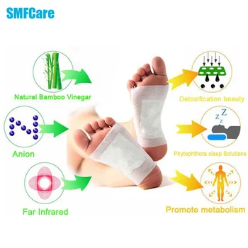 2pcs Patches+2pcs Adhesives Charcoal Detox Foot Pads Patches Natural Plant Quintessence Kits Foot Care Health Massage B010(2)