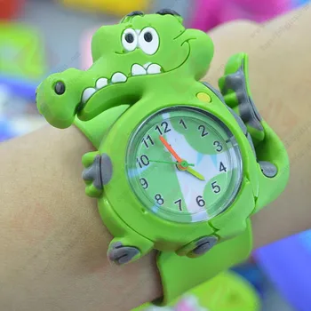 2017 Cartoon crocodile models children's toy rubber quartz watch Sport Fashion Casual Ladies Wristwatches Jelly Kids Clock PINBO