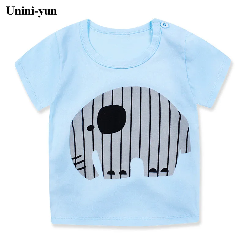 2017 Cotton Boys T-shirts Striped Short Children t shirt For 6M-7Y Boy Cartoon Tops Tees Summer Kids Clothes kids tees for baby