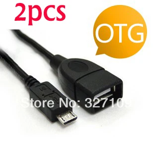 2PCS Micro USB Host Mode OTG Cable for Lenovo IdeaTab Lynx K3011 Win8 Tablet PC