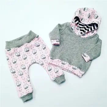 Newborn Baby Kids Clothes Set Boy Girls Cotton Hoodies T-shirt Tops+Pant Outfits