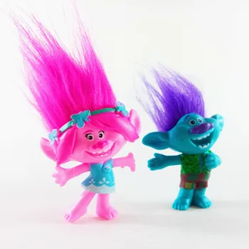 2pcs/lot Trolls figures poppy Branch action figure toy set 2017 New Movie Trolls figurine bobby doll birthday party oyuncak gift