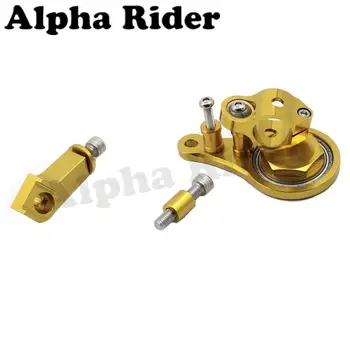Gold CNC Direction Steering Damper Stabilizer Support Holder Bracket w/ Mounting Screws Kits for Kawasaki ZX636 ZX6R 2005-2006