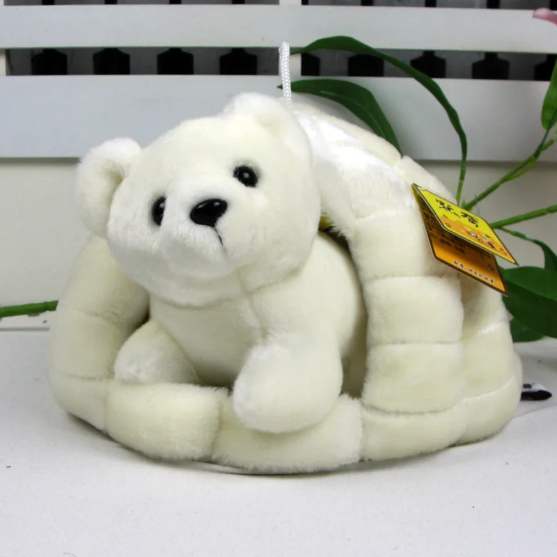 Plush mini bear doll and big snow nest perfect polar bear toy gift toy about 31cm