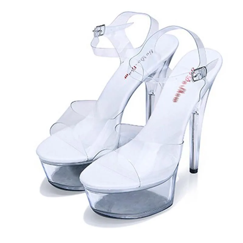 2017 Large Size 34-44 Transparent Sexy Women Platform Sandals Ladies Pumps High Heels Shoes Woman Summer Style Chaussure Femme