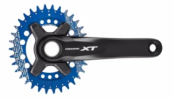 FOURIERS Narrow Wide Oval bicycle chainrings for XT R M9000/M9020 11 speed mountain bike crank with custom made crank cover caps