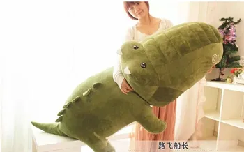 Big plush army green crocodile toy stuffed cartoon Chinese alligator pillow birthday gift about 120cm