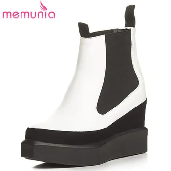 MEMUNIA Mixed colors fashion boots for women slip-on flat platform shoes ankle boots woman winter boots party top quality