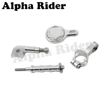 Silver CNC Direction Steering Damper Stabilizer Holder Bracket Mounting Kit for Yamaha YZF R1 1998-2004 2003 2002 2001 2000 1999