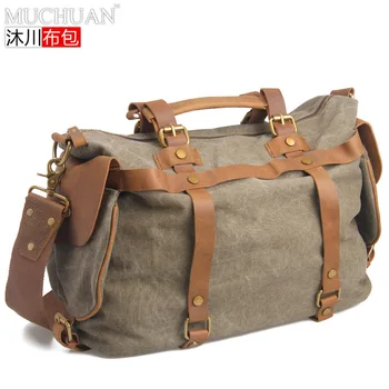 Muchuan Canvas With The Horse Package Shoulder Handbag Men And Women Section Satchel Will Capacity Leisure Time Trendsetter Bag