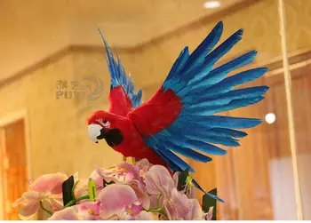 About 30x55cm simulation clourful parrot toy lifelike spreading wings parrot model garden decoration gift t036