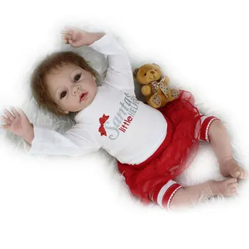 Kawaii 22inch Soft Silicone Reborn Baby Doll Toys 55cm Lifelike Baby Doll Realistic Newborn Baby Toy Brinquedos Munecas Reborn