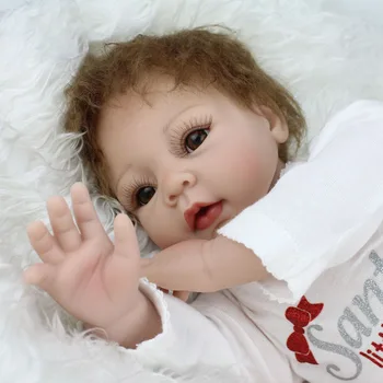 Kawaii 22inch Soft Silicone Reborn Baby Doll Toys 55cm Lifelike Baby Doll Realistic Newborn Baby Toy Brinquedos Munecas Reborn