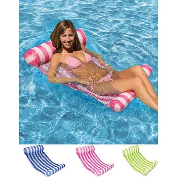 Stripe Water Hammock Lounger Pool Float Inflatable Air Mattress Swimming Pool Equipment Swimming Accessories shipping by EMS