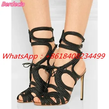 Elegant Narrow Band Women Sandals Open Toe Ankle Strap Shoes Women Sexy Thin High Heels Fahion Women Casual Shoes Zapatos Mujer