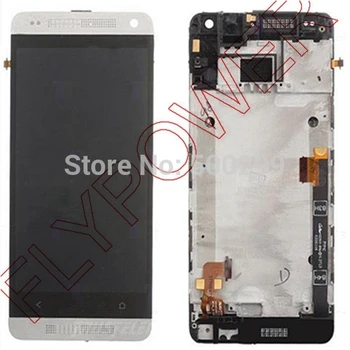 For HTC One Mini M4 601e LCD Screen Display with Touch Screen Digitizer+Frame Assembly by ; White color; HQ