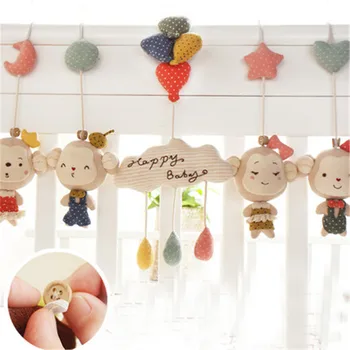 Baby Rattle Hanging Musical Children Christmas Rattle 0-12 Months Animal Stuffed Miniature Dolls Rattles Children 50C0418