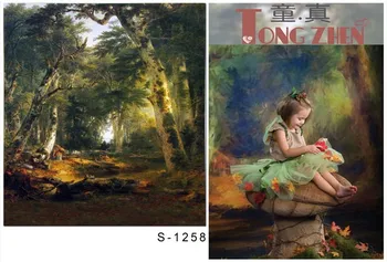 Anticrease fleece rococo handpainted style forest photography backdrops for photo sutdio photographic backgrounds props S-1258-A