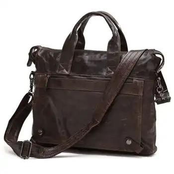 Nesitu  Gift Selection Guarantee Genuine Leather Men Messenger Bags Handbags Briefcase #M7120