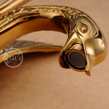 Beautiful swan shaped hot and cold water basin faucet deck mounted bathroom gold brass sink mixer tap LH-8145