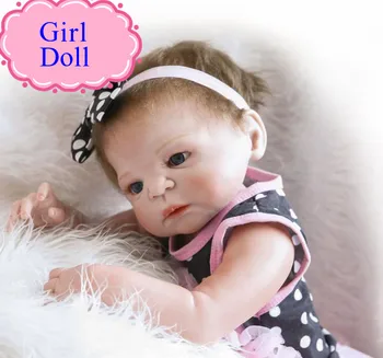 NPK Vivid Full Silicone Reborn Baby Doll With Fashion Hair Band About 22inch Reborn Bebe Babies Dolls As Kids Girl Brinquedos