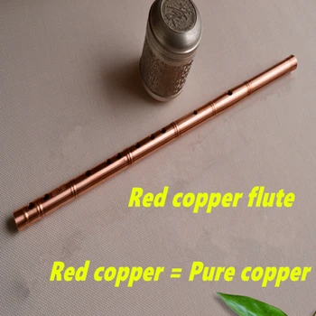 Red Copper Metal Flute Dizi G Key Metal Flauta Profesional Concert Flute Musical Instruments Flauta Self-defense Weapon Flautas