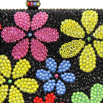 Natassie Women Gold Clutch Bags New Fashion Colorful Flower Ladies Evening Bag Female Party Clutches