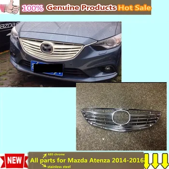 For Mazda Atenza-2016 car body cover ABS chrome trim Front up Grid Grill Grille Around Stick frame lamp 1pcs