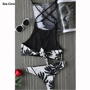 2017 bikinis women Swimsuit Printed Ink painting Swimwear Women Bikini Set Swimsuit women's swimming suit,plus size 3 colors