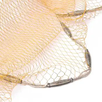 CAMTOA Yellow 2.2m 25mm Small Mesh Diameter High-strength Nylon Hand Throwing Fishing Net