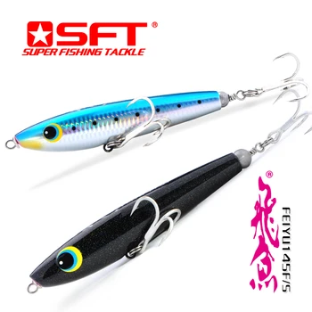 SFT Pencil Fishing Lures 145mm Handmade Wooden Sea Fishing Baits Artifical Sinking Floating Minnow Hard Baits Sea Fish Bait Lure